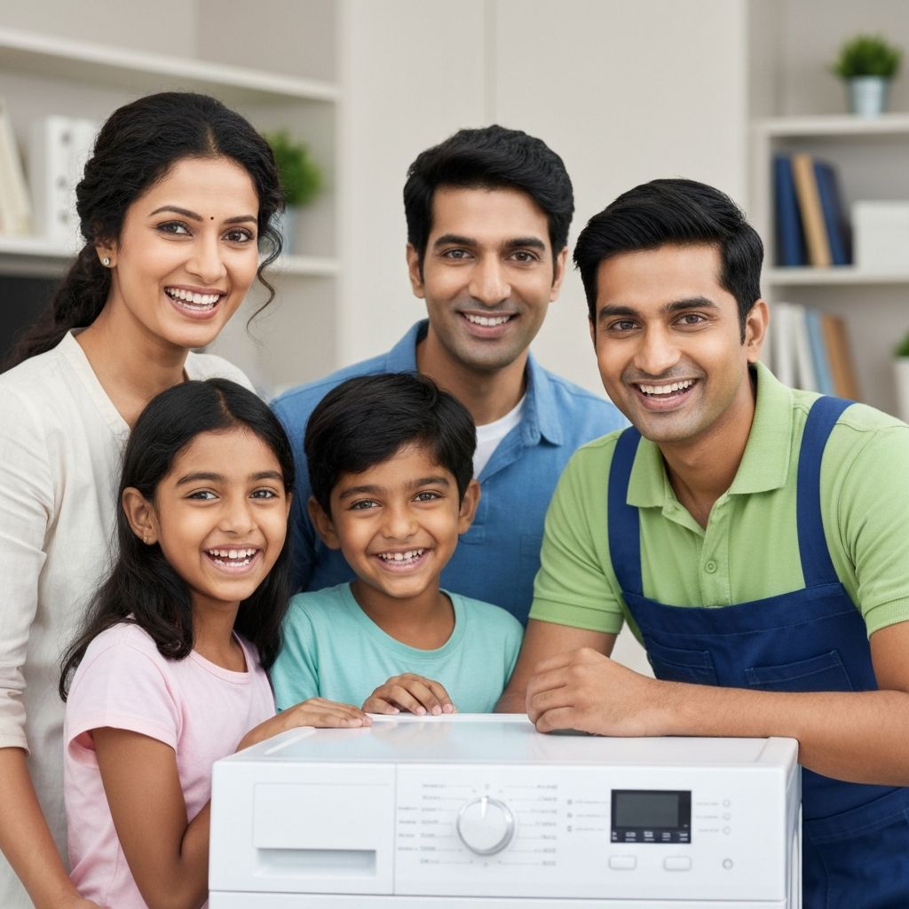 Happy customers after washing machine repair by Fast Care Service Center Bengaluru
